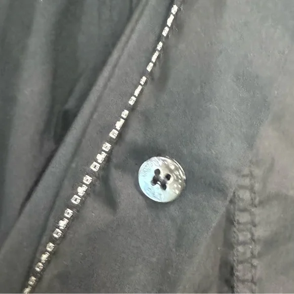 D & G Dolce & Gabbana Logo Cotton Trim Button Top Shirt Long Sleeve Black 54 - Picture 15 of 16